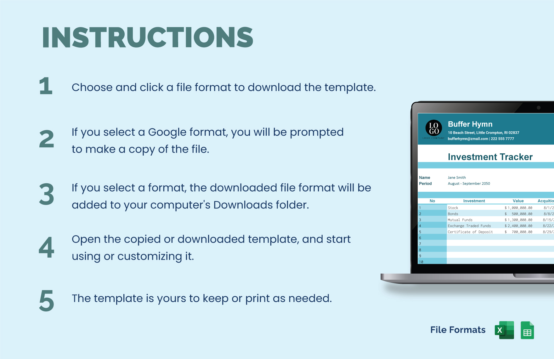 Investment tracker Template