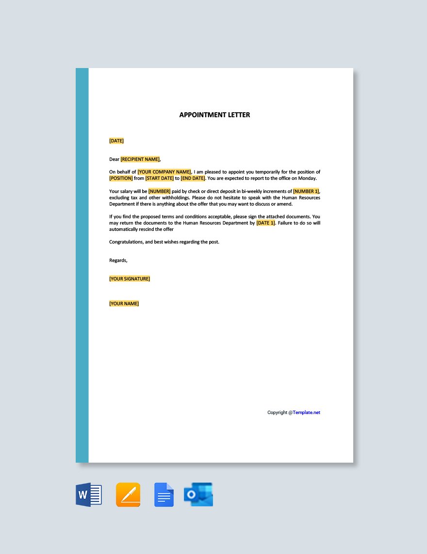 Lease Proposal Letter of Intent Template in Google Docs Word Apple