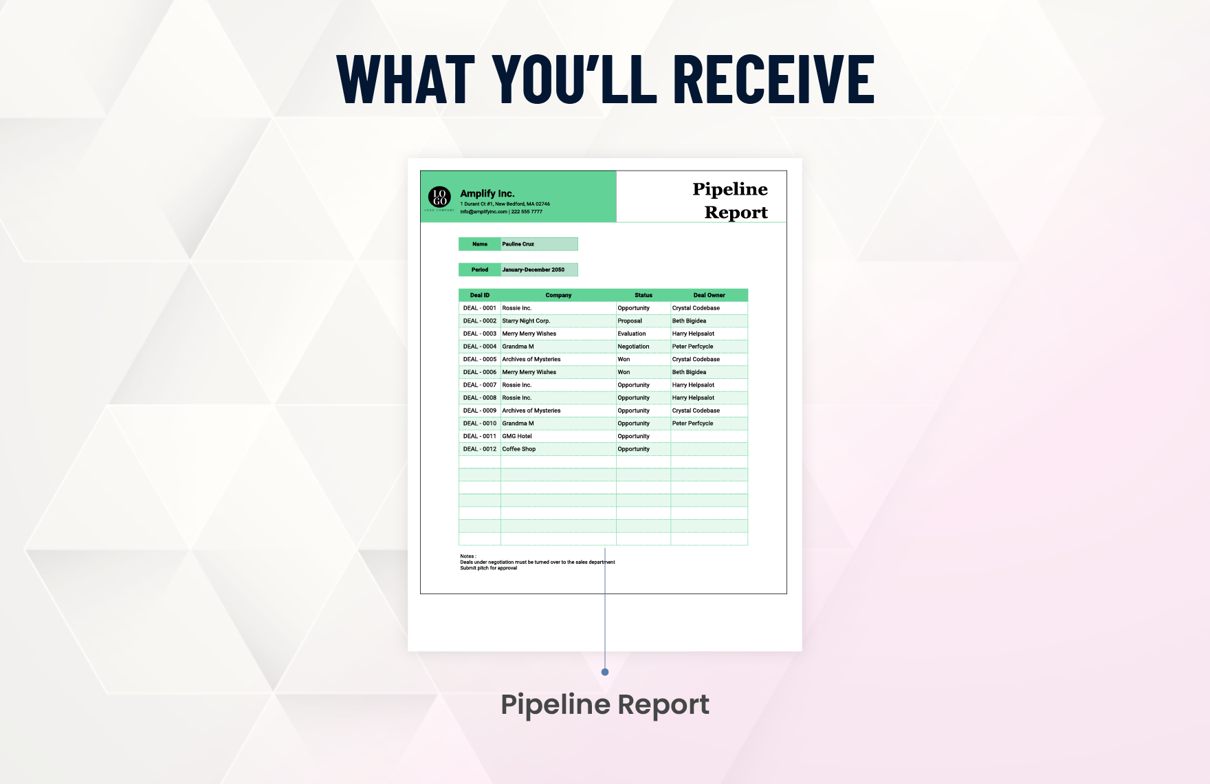 Pipeline Report Template
