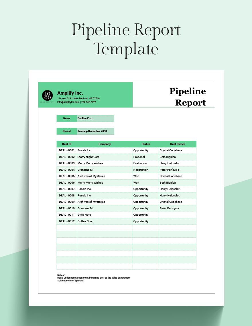 Pipeline Report Template