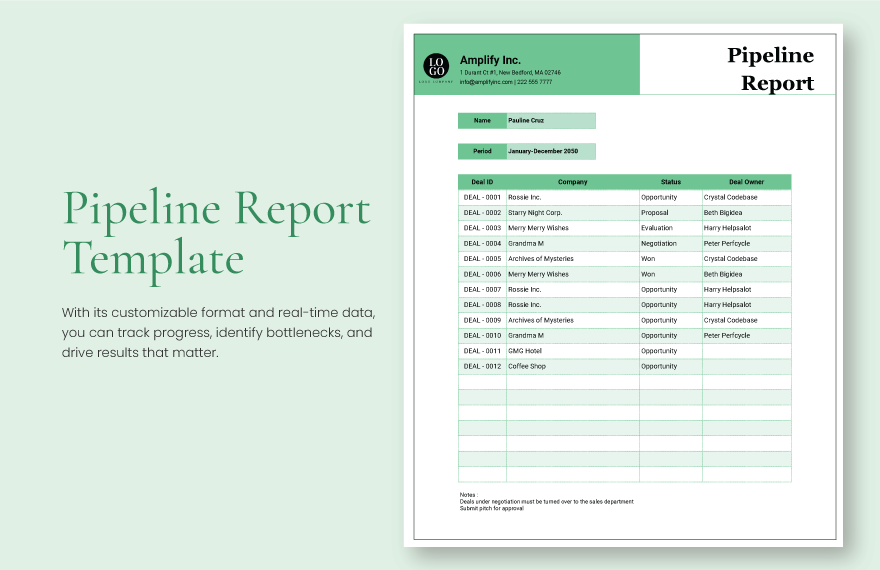 pipeline-report-template