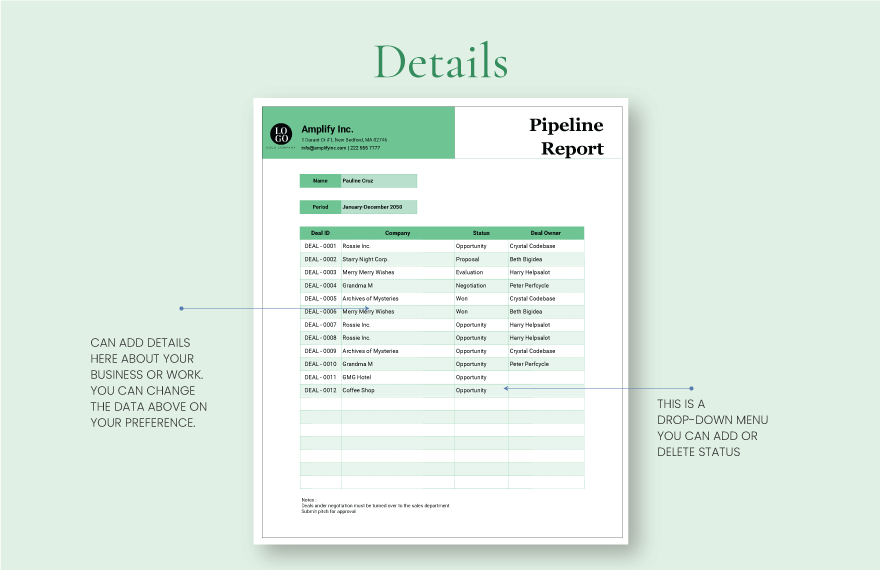 Pipeline Report Template Download in Excel Google Sheets Template net
