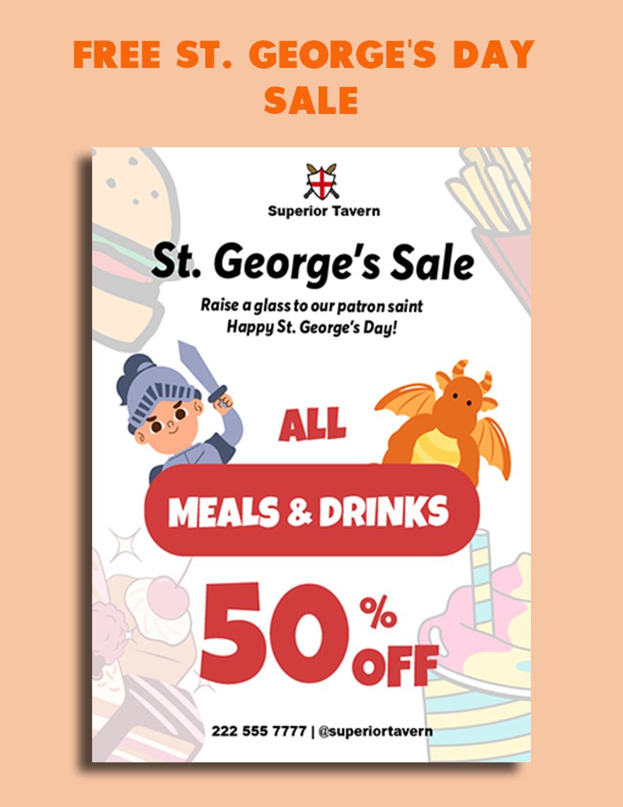 Free St. George's Day Sale in Illustrator, PSD, EPS, SVG, JPG, PNG