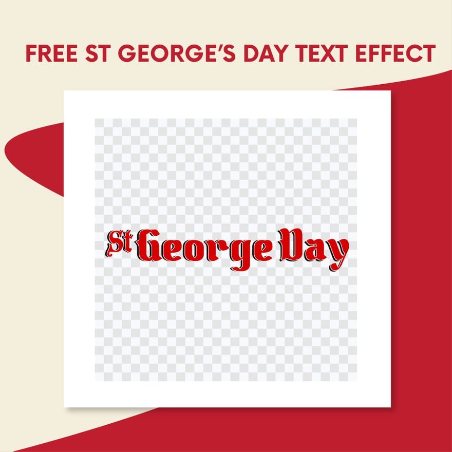 Free St. George's Day Text Effect in Illustrator, PSD, EPS, SVG, JPG, PNG