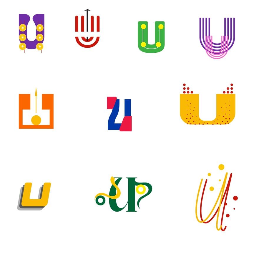 U Letter Design in PDF, Illustrator, PSD, EPS, SVG, PNG, JPEG