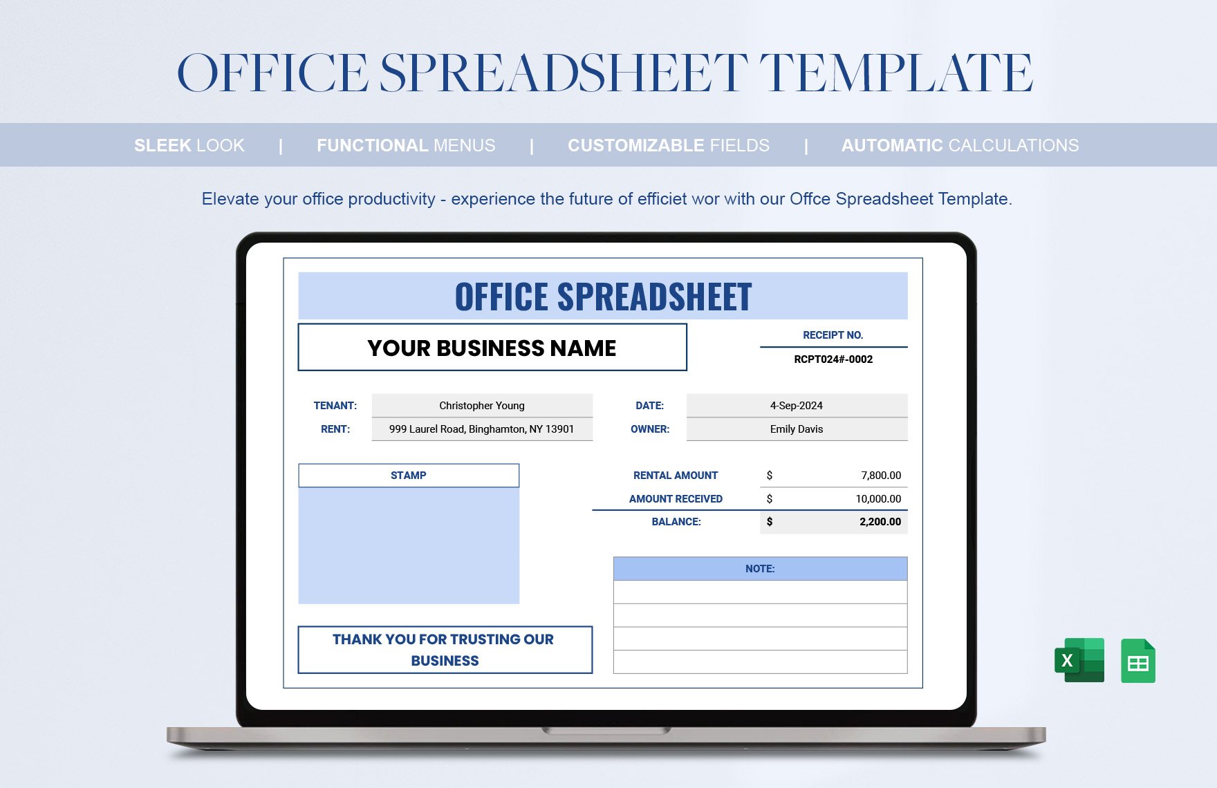 Office SpreadSheet Template
