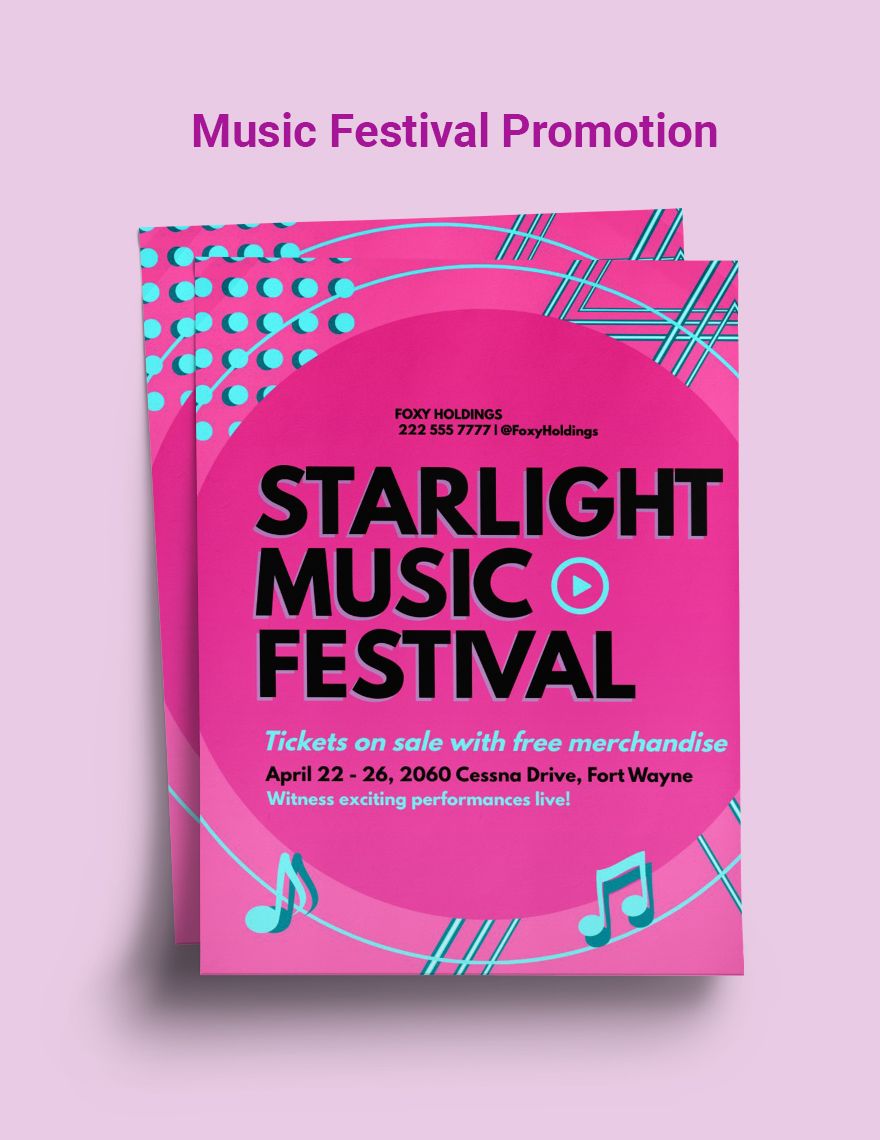 Free Music Festival Promotion in Word, Google Docs, Illustrator, PSD, EPS, SVG, PNG, JPEG