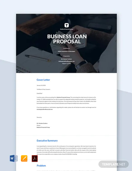 Editable Business Loan Proposal Template