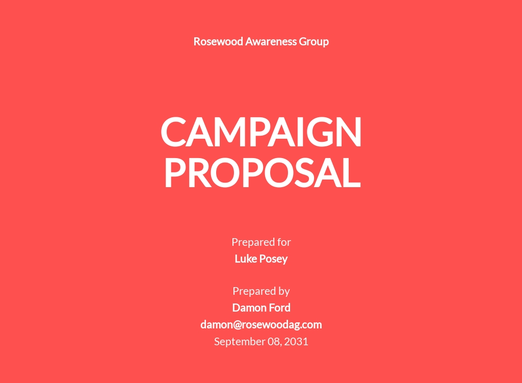 Campaign Proposal Template Free PDF Google Docs Word Apple Pages