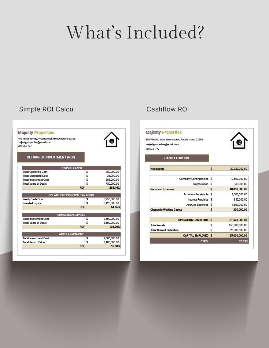 Real Estate ROI Template Google Sheets Excel Template net