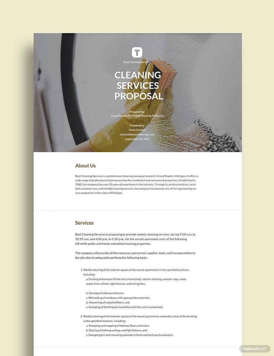 Cleaning Business Proposal Template