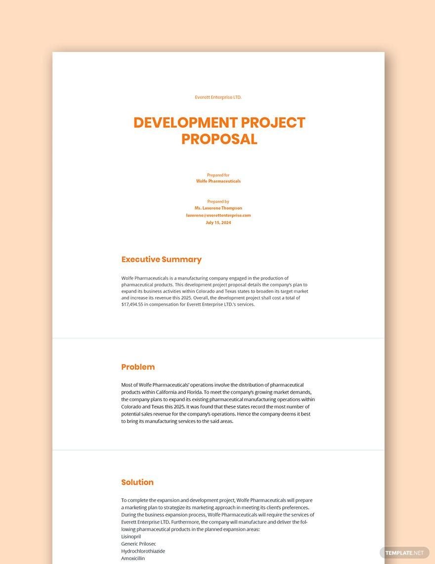 Development Project Proposal Template
