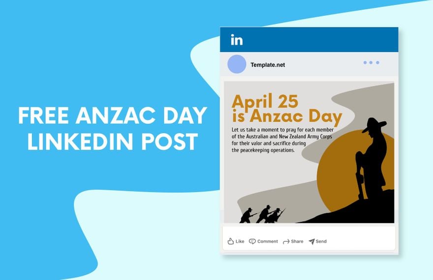 Free Anzac Day Linkedin Post in Illustrator, PSD, EPS, SVG, JPG, PNG