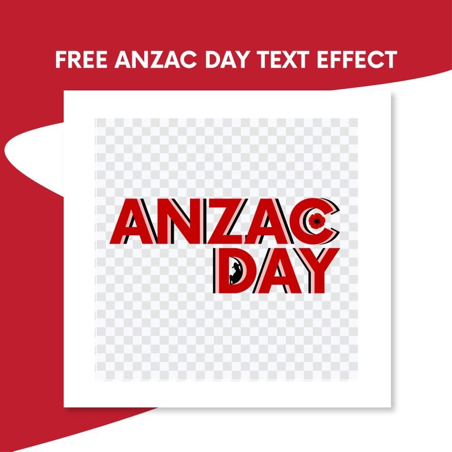Anzac Day Text Effect in Illustrator, PSD, EPS, SVG, JPG, PNG