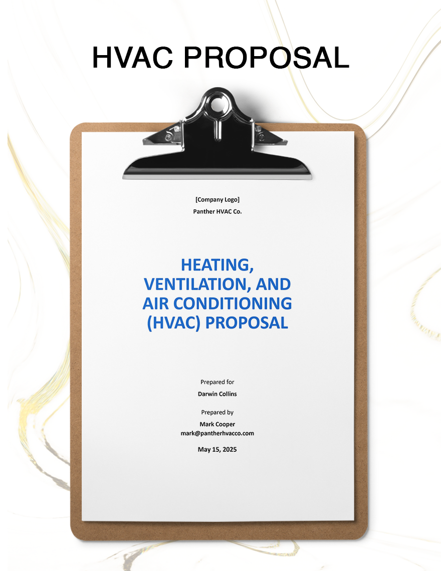 HVAC Proposal Template in Word, Google Docs, Apple Pages