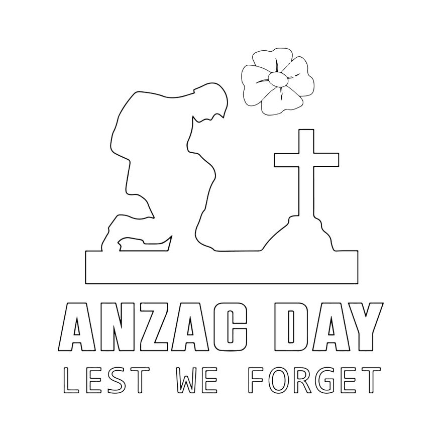 Anzac Day Outline in Illustrator, PNG - Download | Template.net