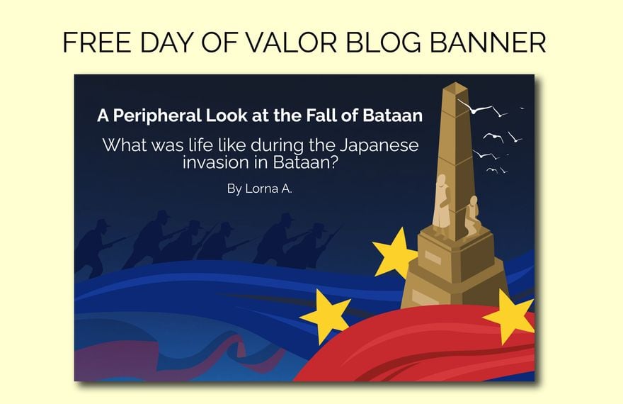 Day of Valor Blog Banner in Illustrator, PSD, EPS, SVG, PNG, JPEG