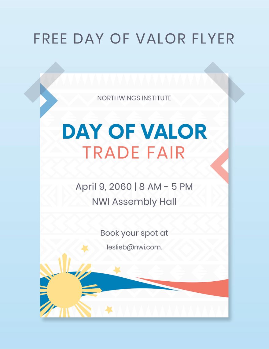 Free Day of Valor Flyer  in Word, Google Docs, Illustrator, PSD, EPS, SVG, JPG, PNG