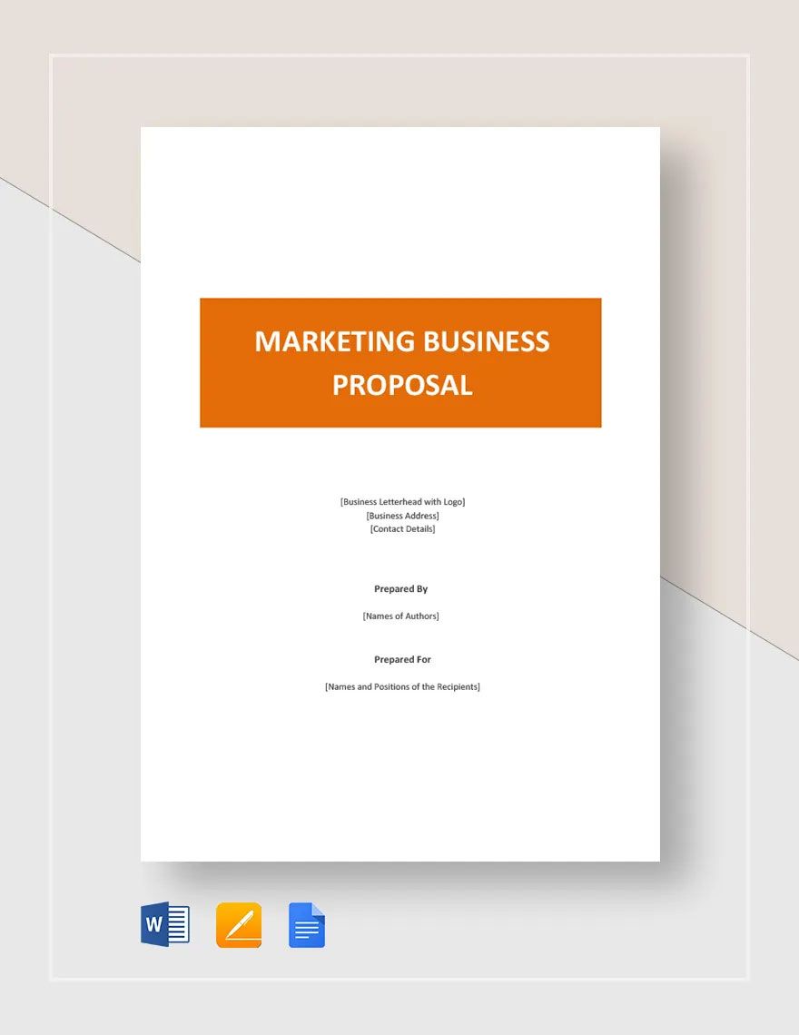 Marketing Business Proposal Template in Word, Google Docs, PDF, Apple Pages