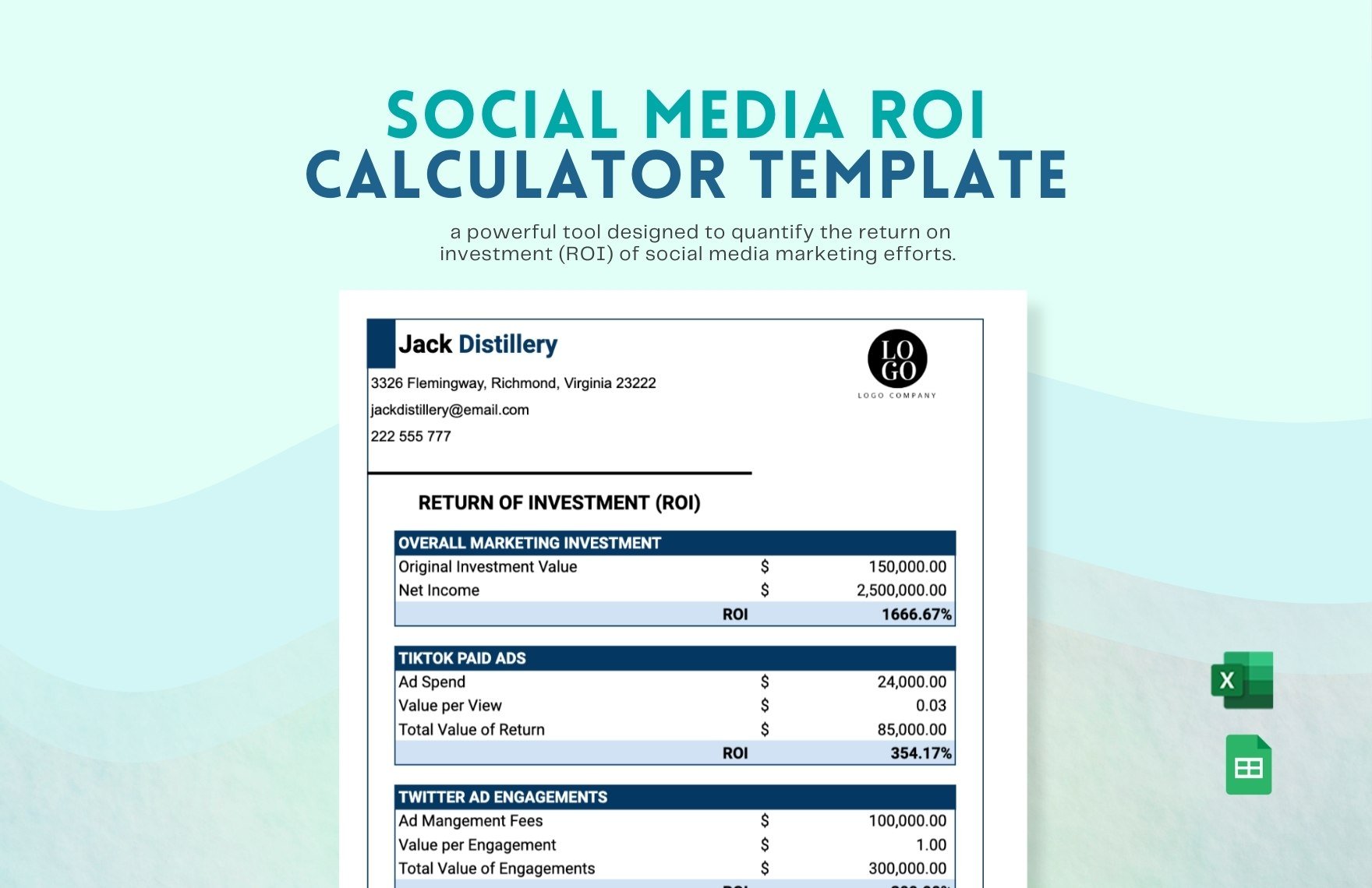 Free Social Media ROI Calculator Template in Excel, Google Sheets