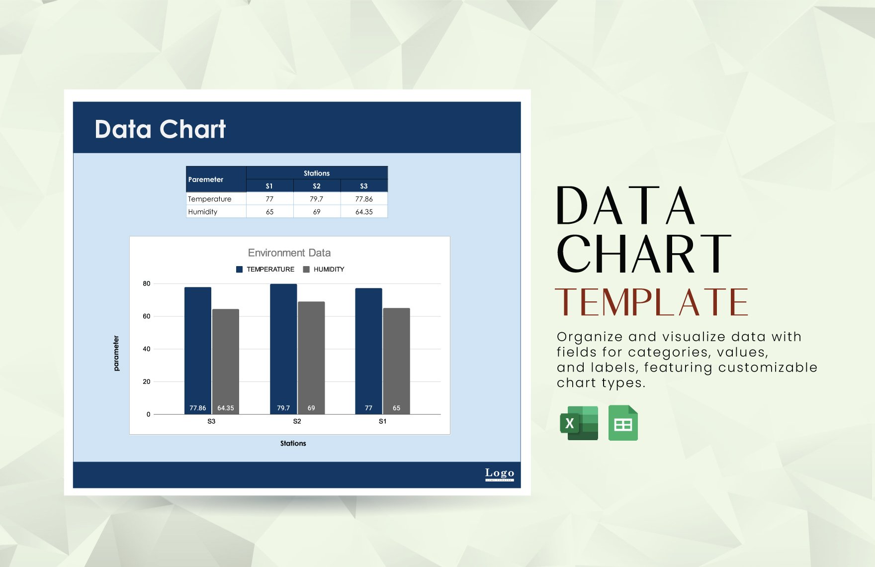 Data Chart in Excel, Google Sheets