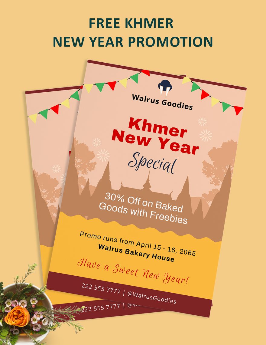 Free Khmer New Year Promotion in Word, Google Docs, Illustrator, PSD, EPS, SVG, JPG, PNG