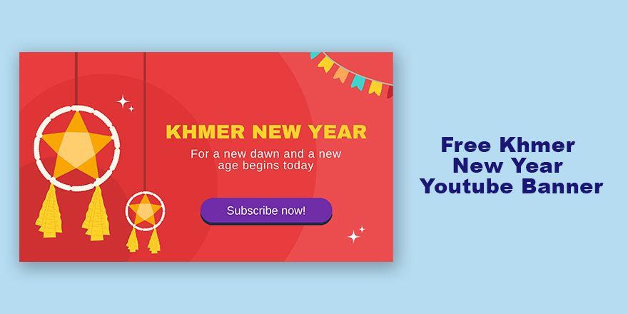 Free Khmer New Year Youtube Banner in Illustrator, PSD, EPS, SVG, JPG, PNG