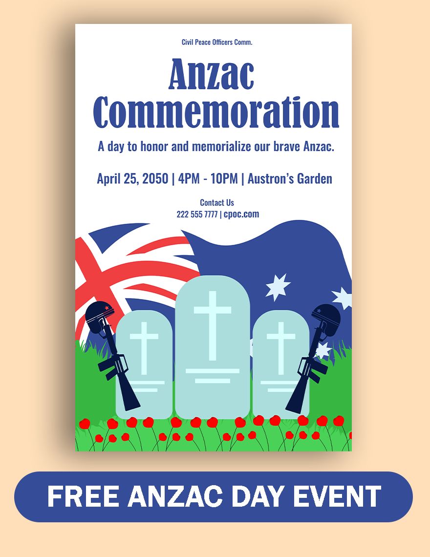 Anzac Day Event in Word, Illustrator, PSD, EPS, SVG, JPG, PNG