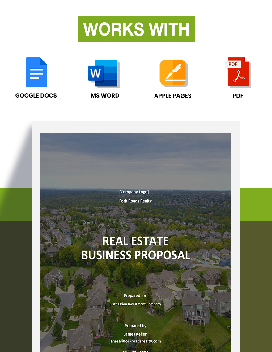 Sample Real Estate Business Proposal Template