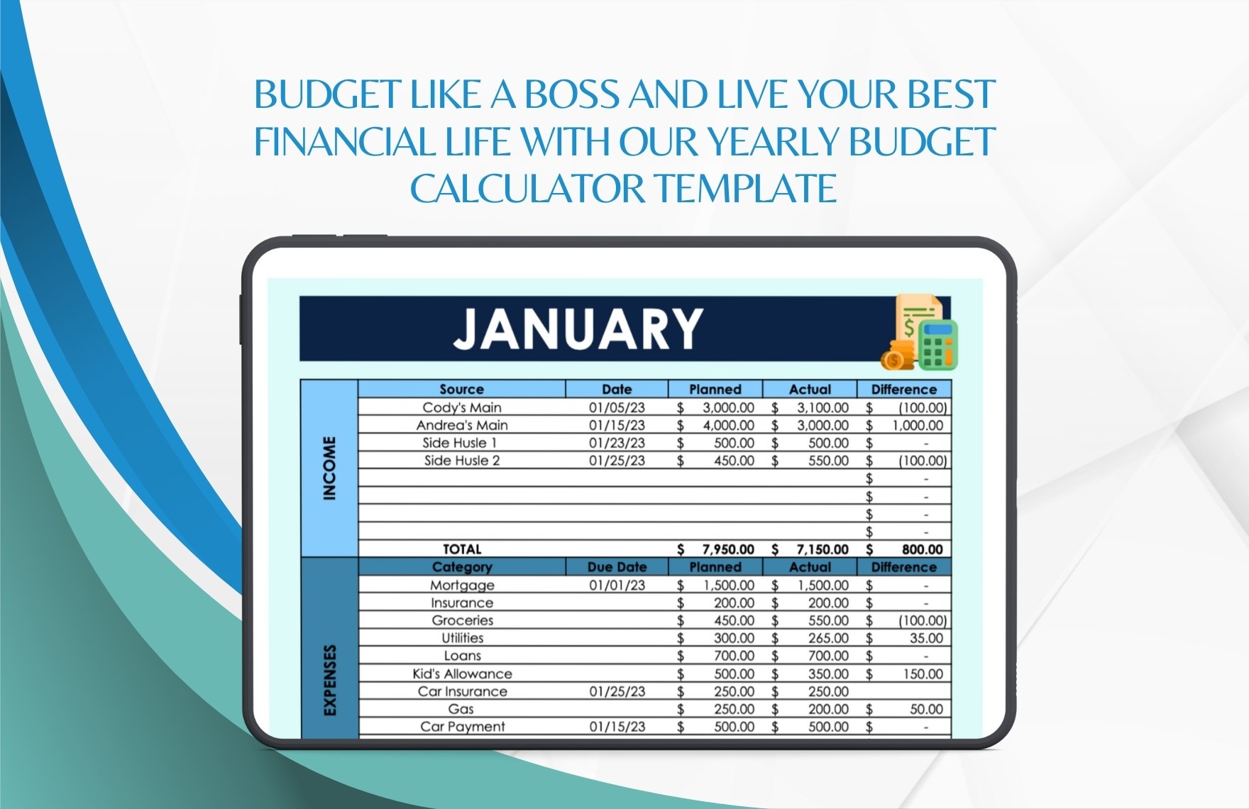 Yearly Budget Calculator