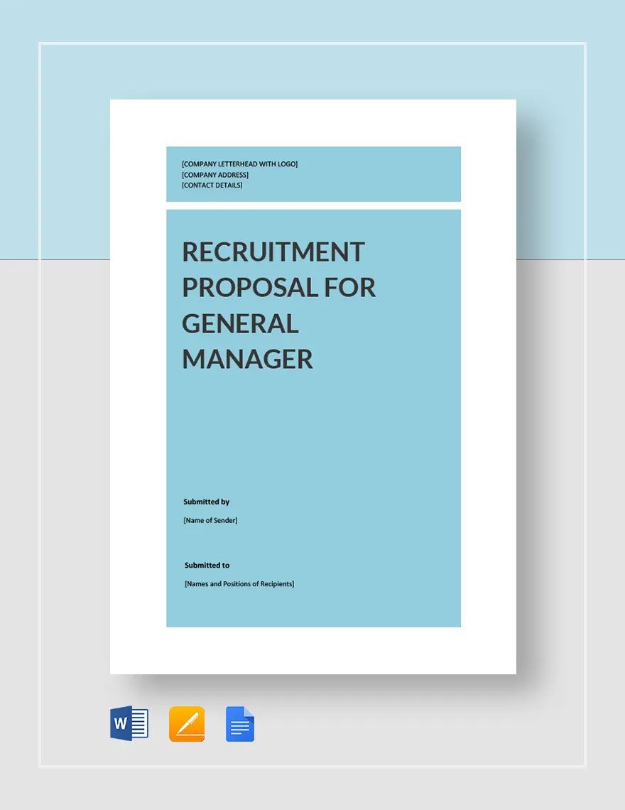 Recruitment Proposal Template in Word, Google Docs, Apple Pages