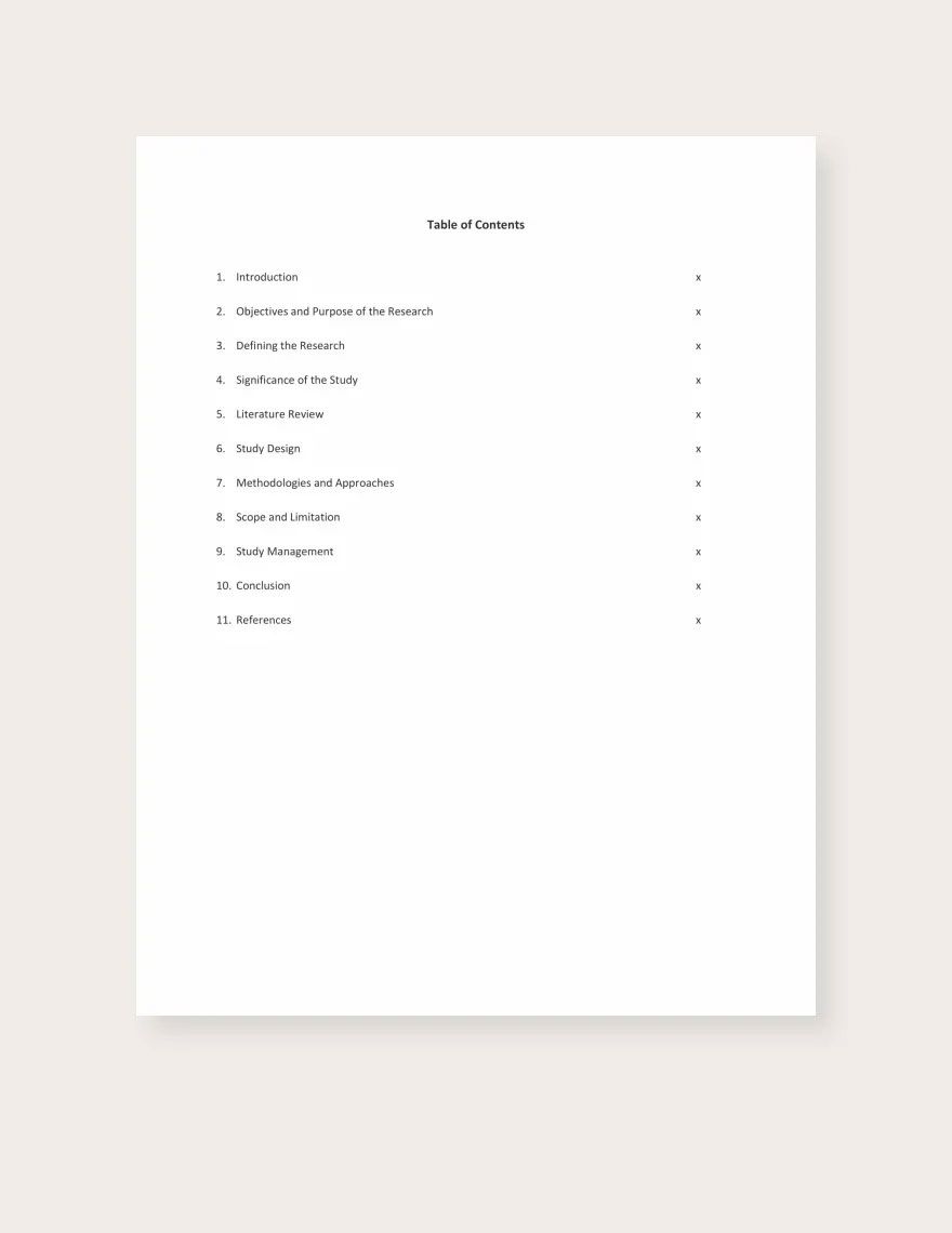 Sample Research Project Proposal Template