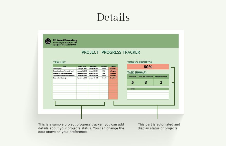 Project Progress Tracker Templates