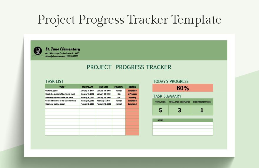 project status report excel template