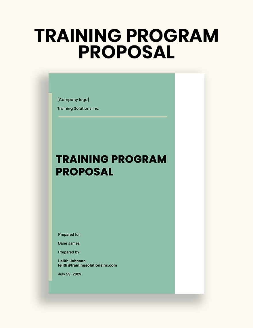 Training Project Proposal Template