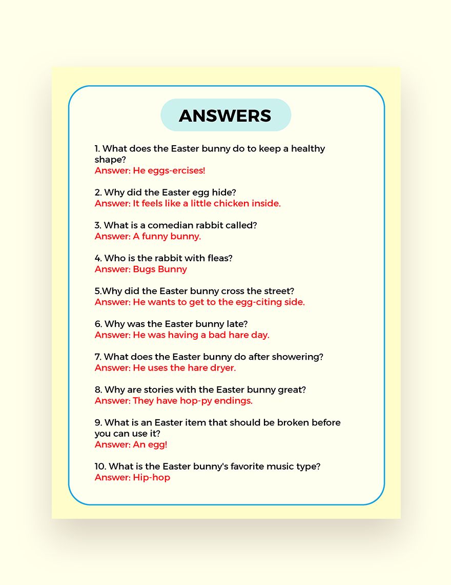 Free Easter Riddle Template to Edit Online