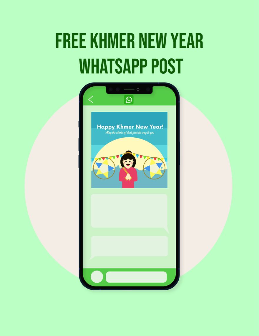 Free Khmer New Year Whatsapp Post in Illustrator, PSD, EPS, SVG, JPG, PNG