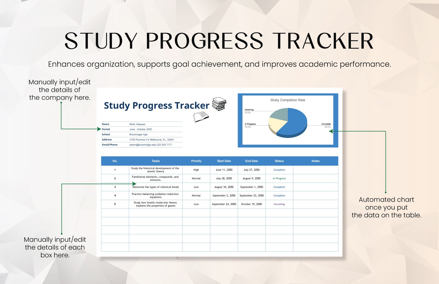 Study Progress Trackers Template