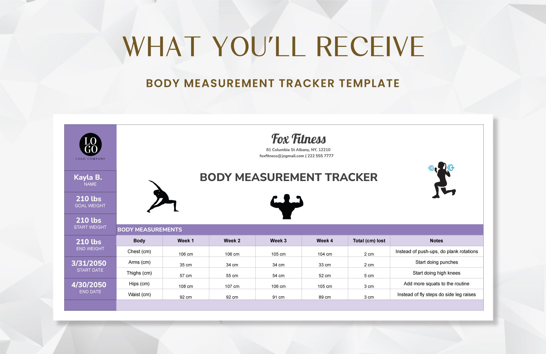 Body Measurement Tracker Template