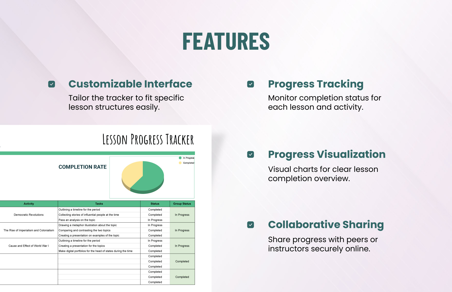 Lesson Progress Tracker Template