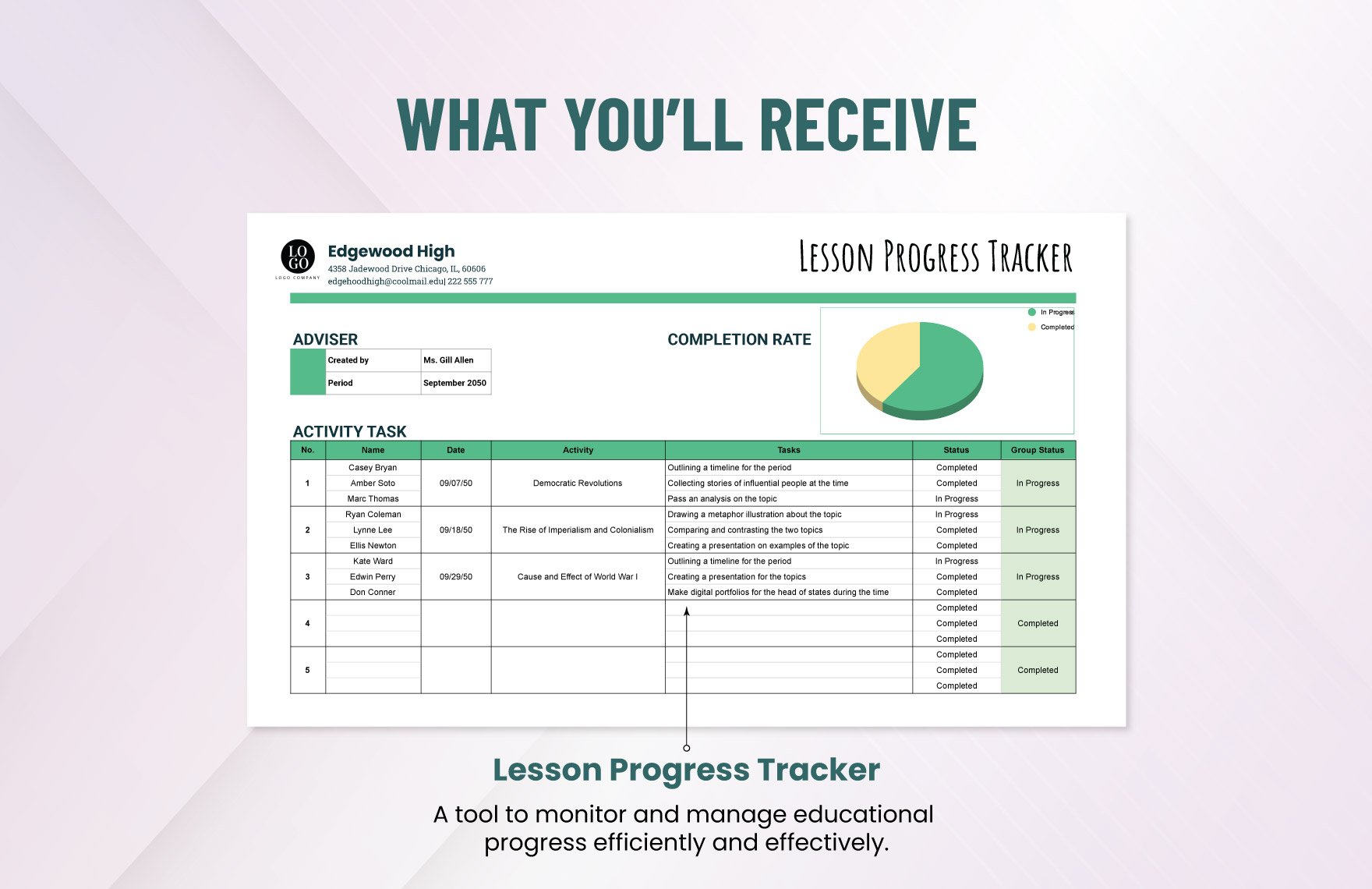 Lesson Progress Tracker Template