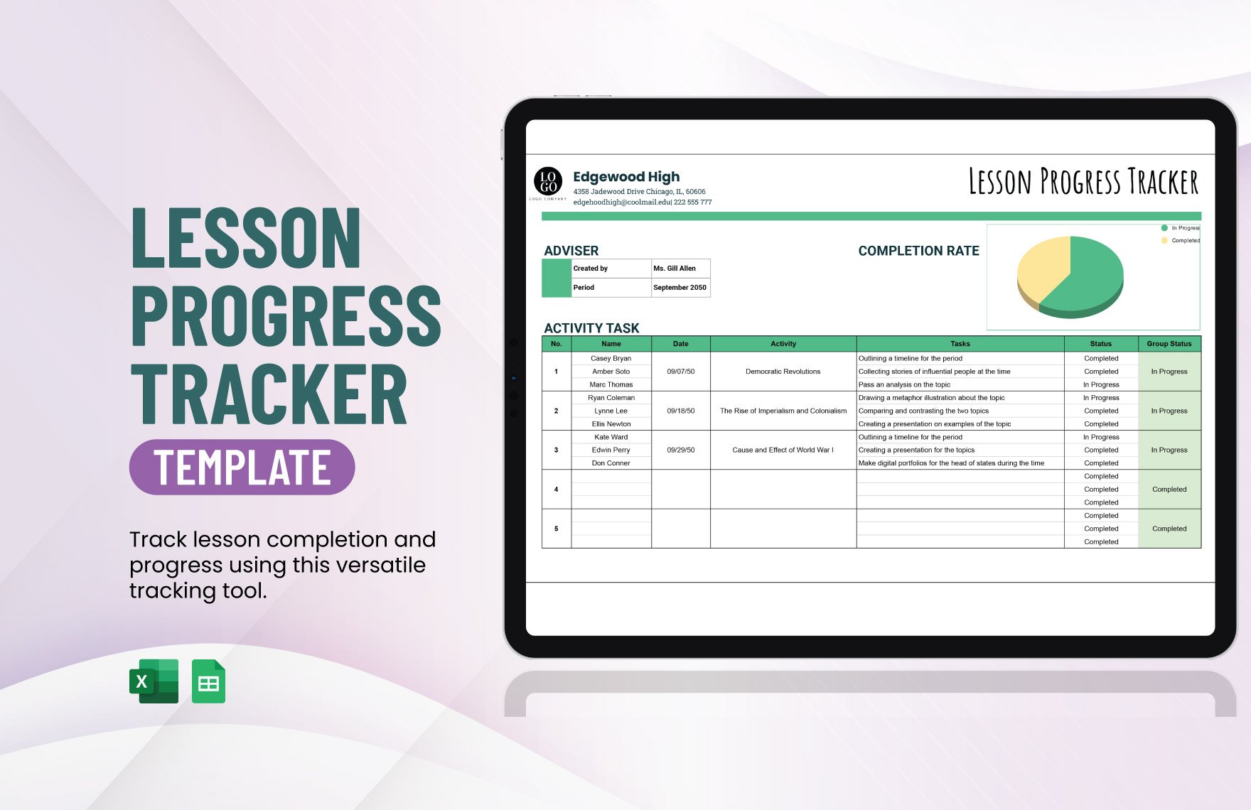 Lesson Progress Tracker Template