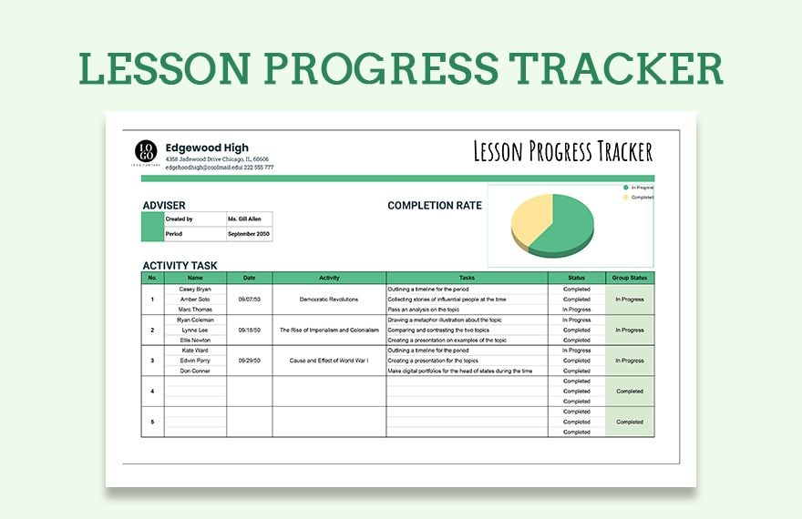 Lesson Progress Trackes