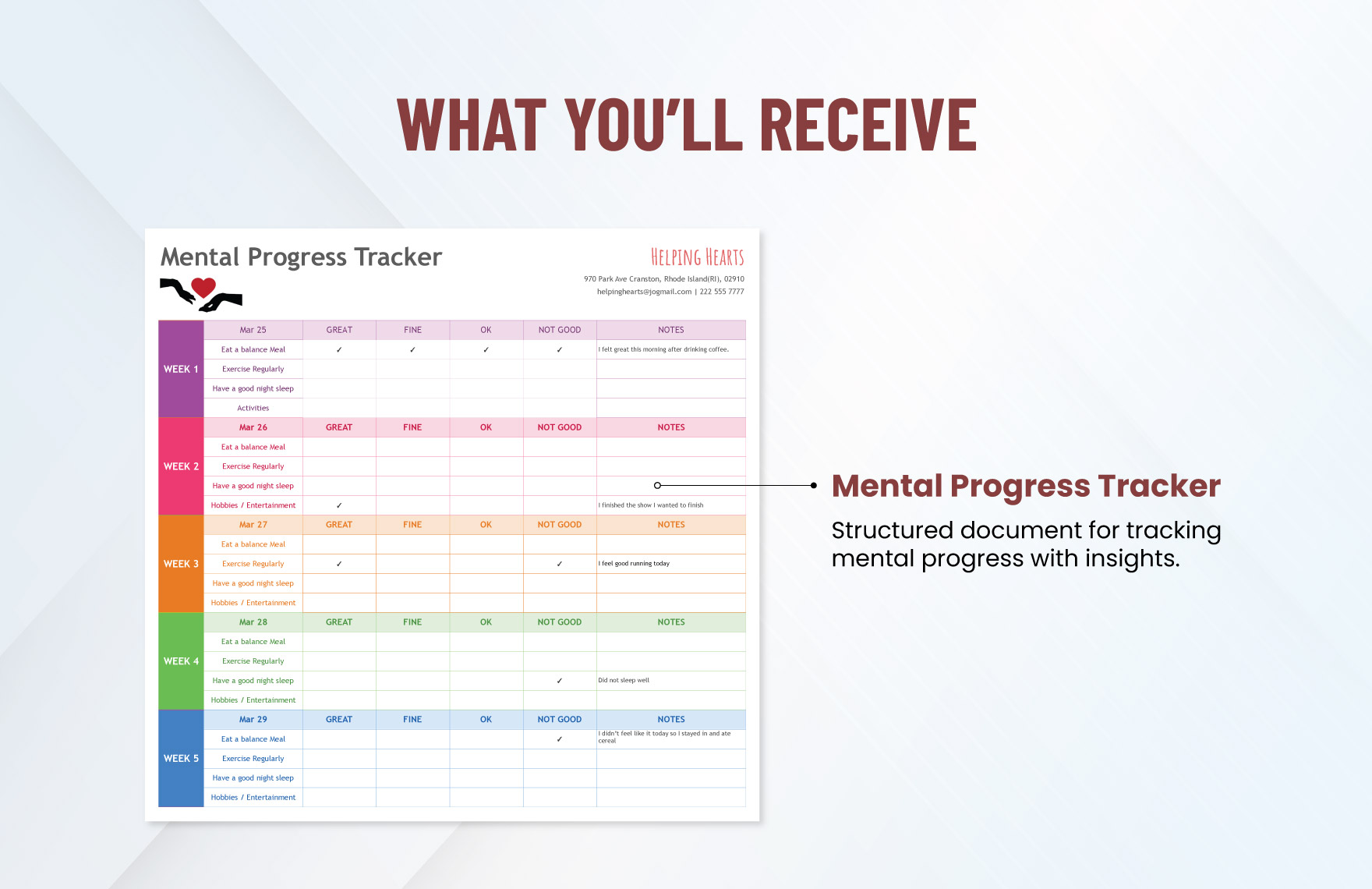 Mental Progress Tracker Template