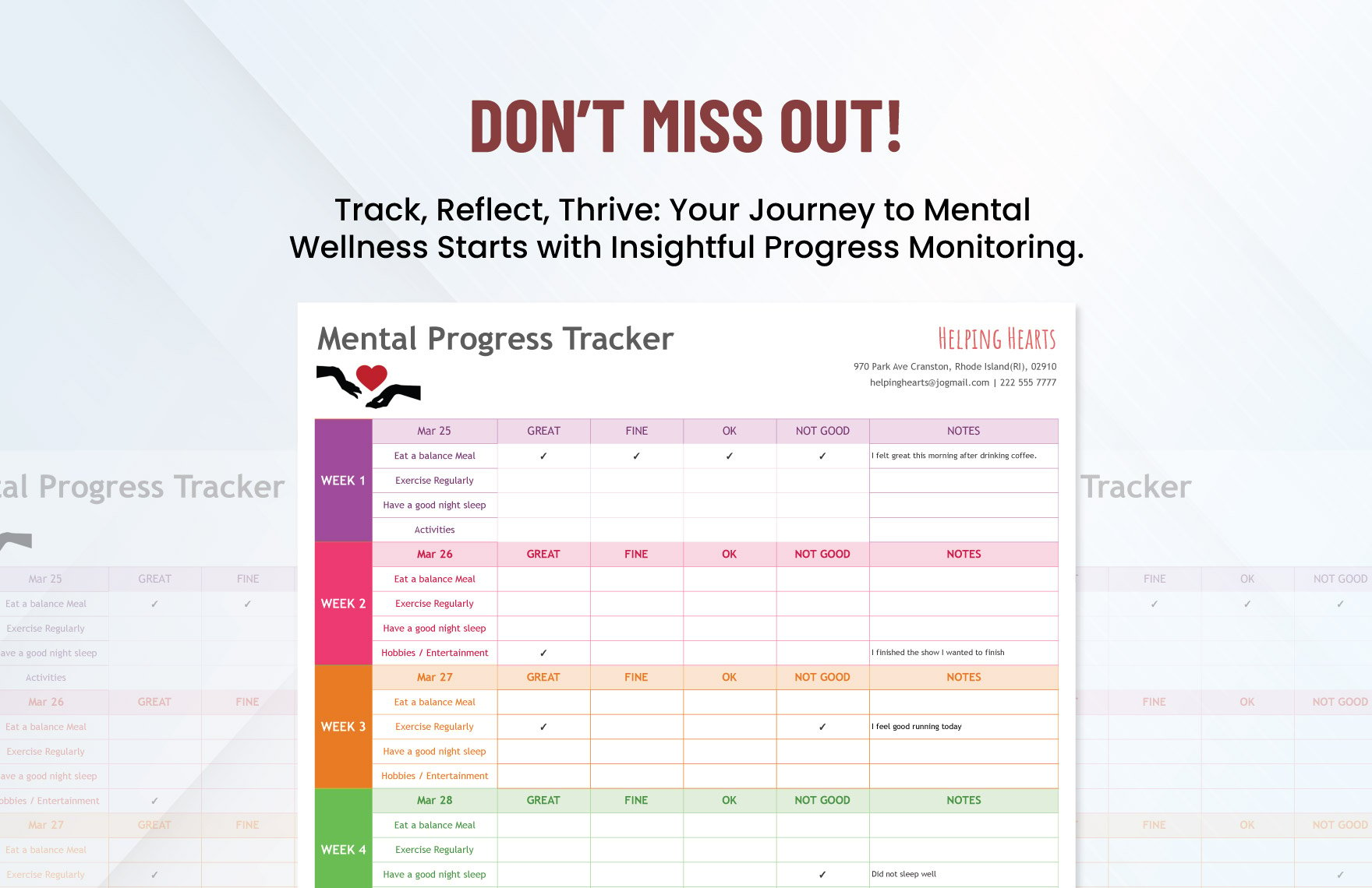 Mental Progress Tracker Template