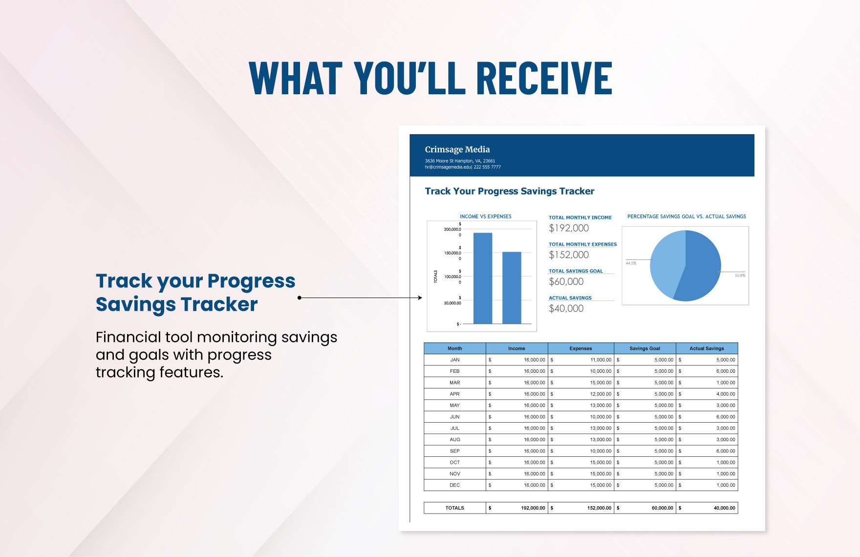 Track Your Progress Savings Tracker Template