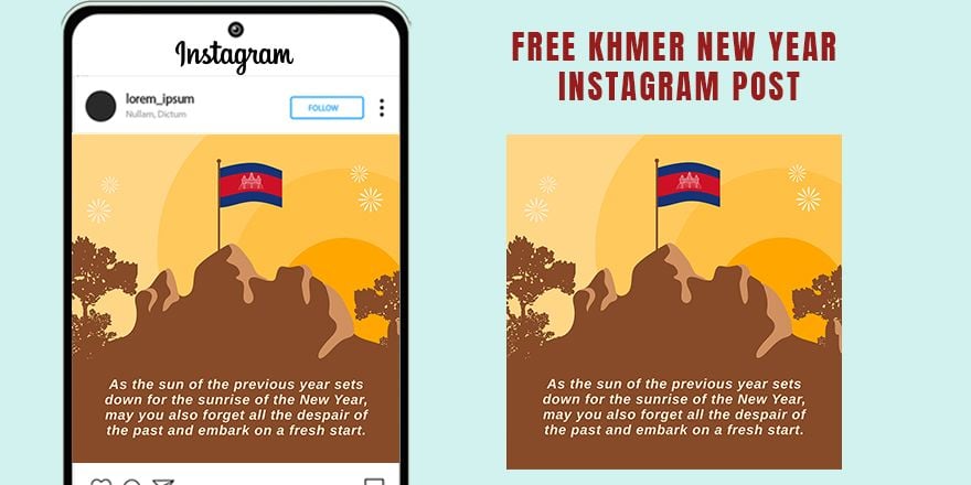 Free Khmer New Year Instagram Post in Illustrator, PSD, EPS, SVG, JPG, PNG