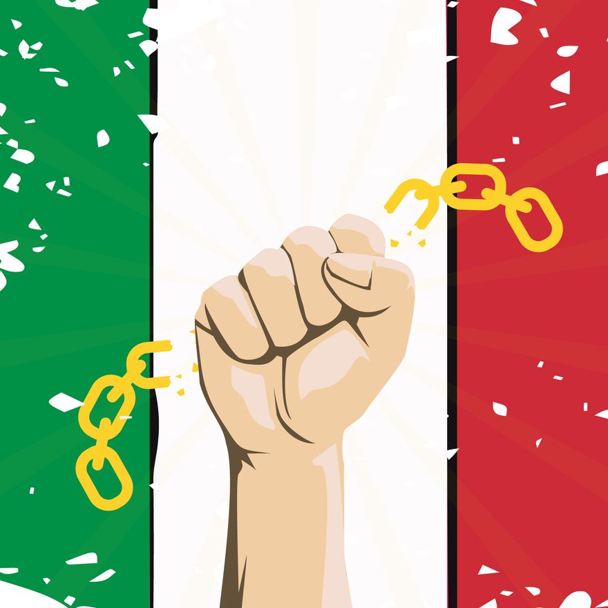 Italy Liberation Day Illustration
