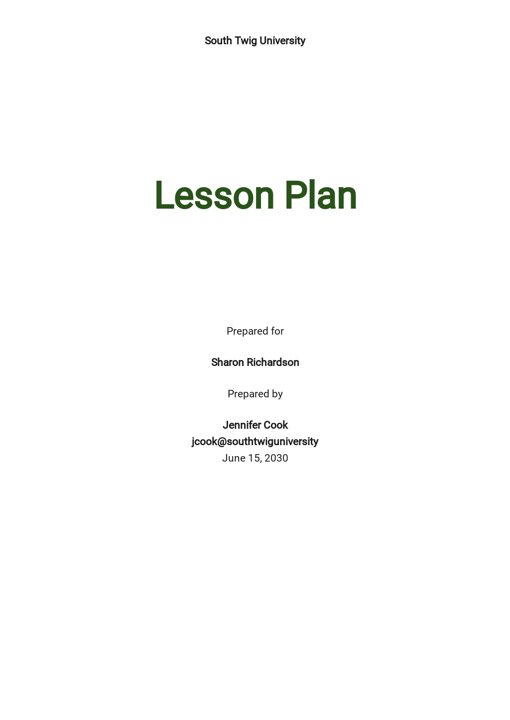 Lesson Plan Outline Template - Google Docs, Word, Apple Pages, PDF