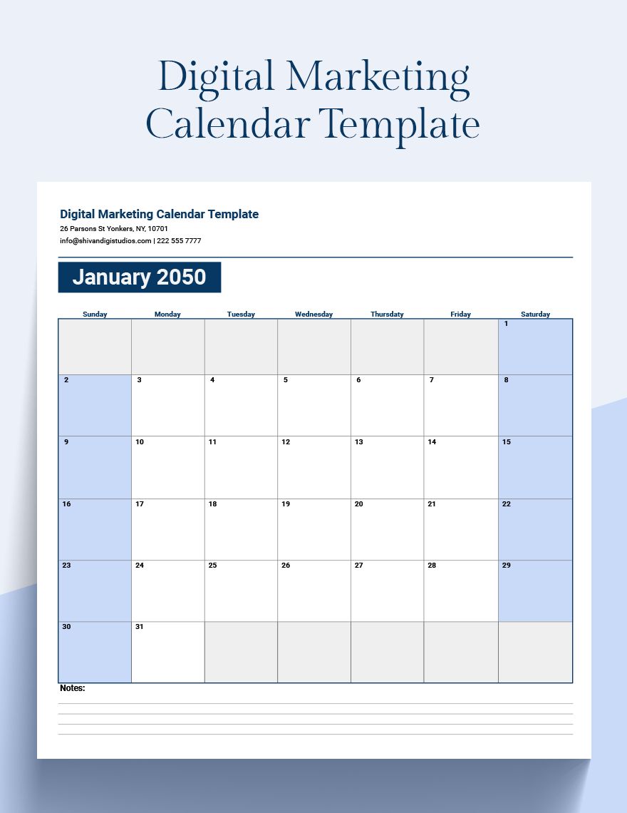 Digital Marketing Calendar Template Google Sheets Excel Template
